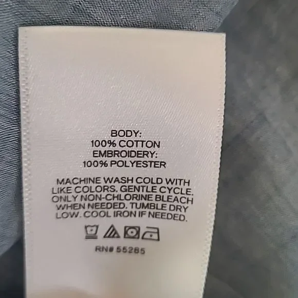 Express Jean Ruffle Sleeve Button Front Blouse Size S Boho Contemporary Style - Picture 12 of 13